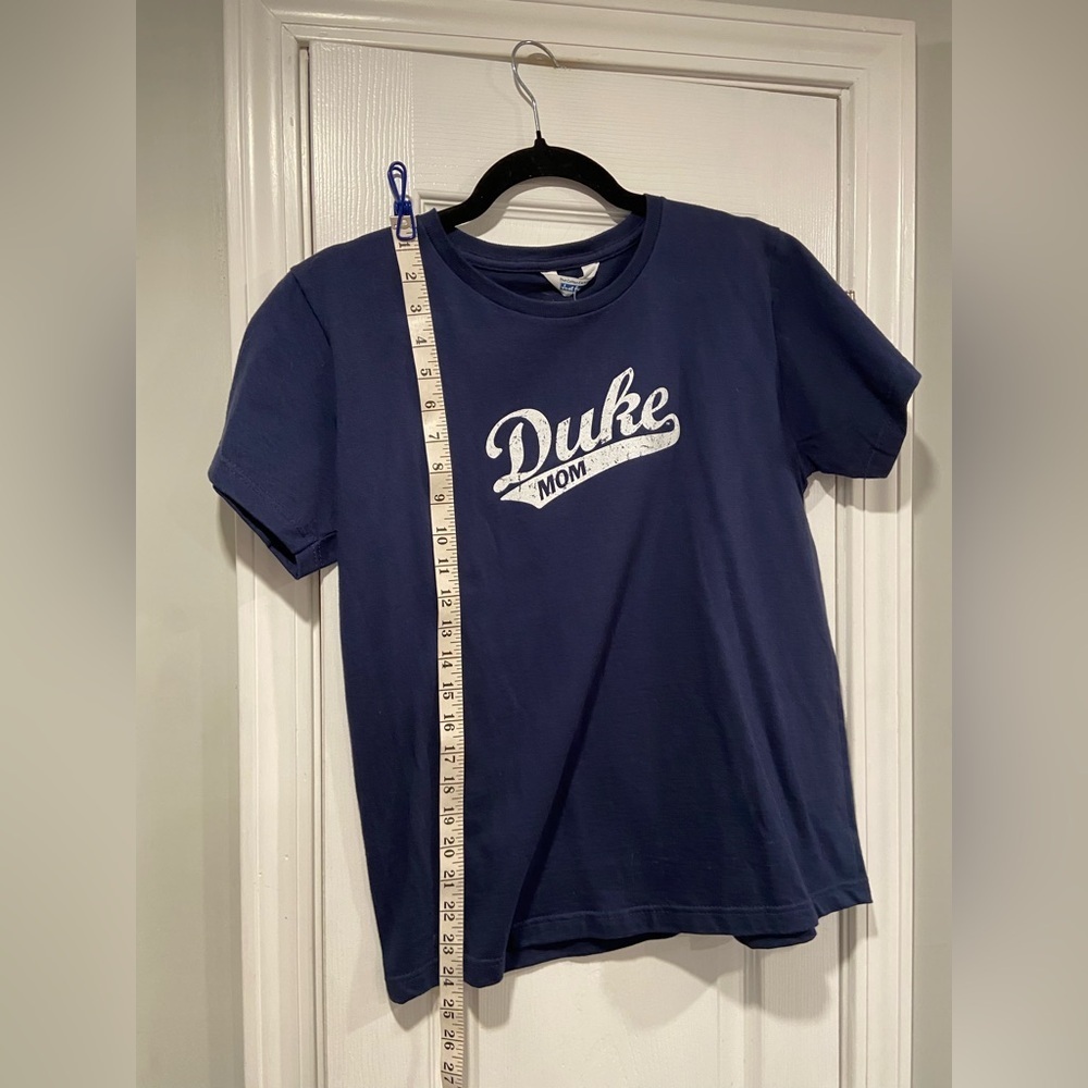 NWT Cotton Exchange Size L Duke Mom Navy Blue Graphic Print Tee Shirt - Picture 3 of 10